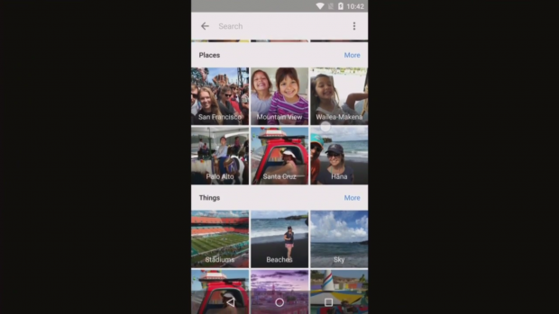 Die App sortiert Bilder auch nach Personen oder Orten.  (Bild: Google/Screenshot: Golem.de)